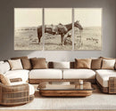 Cowboy Wall Art - Western Horse Canvas Print - Vintage