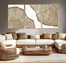 Rustic Brown Tree Ring Wall Art Canvas Print – Framed and