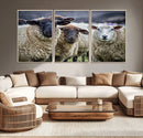 Charming Sheep Portrait Wall Art – Trio of Woolly Companions by MyGreatCanvas | Canvas Wall Art Prints | Photo Prints & Wall Decor