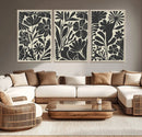 Modern Botanical Wall Art - Floral Black and White Canvas