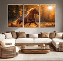 Running Horse Sunset Forest Wall Art Canvas Print by MyGreatCanvas | Canvas Wall Art Prints | Photo Prints & Wall Decor
