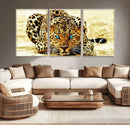 Blue-Eyed Leopard Canvas Wall Art - Framed Animal Print