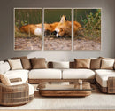 Sleeping Fox Wall Art Canvas Print, Farmhouse Wall Decor and by MyGreatCanvas | Canvas Wall Art Prints | Photo Prints & Wall Decor