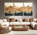 Rustic Wood Mountain Wall Art Print | Triptych Giclee Print by MyGreatCanvas | Canvas Wall Art Prints | Photo Prints & Wall Decor
