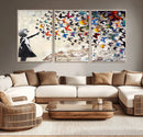 Banksy Graffiti Wall Art Canvas Print: Girl Releasing