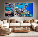 Underwater Sea Turtle Wall Art Canvas Print – Vibrant Ocean