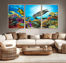 Colorful Coral Reef and Sea Life Turtle Canvas Print, by MyGreatCanvas | Canvas Wall Art Prints | Photo Prints & Wall Decor