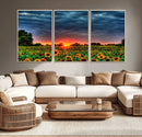 Golden Sunflower Field at Sunset – Breathtaking Sky and by MyGreatCanvas | Canvas Wall Art Prints | Photo Prints & Wall Decor