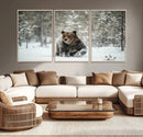Grizzly Bear Wall Art – Framed Snowy Forest Canvas Artwork, by MyGreatCanvas | Canvas Wall Art Prints | Photo Prints & Wall Decor