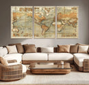 Push Pin World Map Canvas Print – Travel Tracker Wall Art