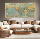 Push Pin World Map Canvas Print – Travel Tracker Wall Art