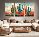 Colorful Cacti Wall Art – Framed Vibrant Succulent Canvas by MyGreatCanvas | Canvas Wall Art Prints | Photo Prints & Wall Decor