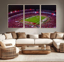 Bryant-Denny Stadium Night Game Triple Canvas Wall Art - by MyGreatCanvas | Canvas Wall Art Prints | Photo Prints & Wall Decor