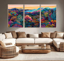 Colorful Abstract Landscape Wall Art Print Canvas - Vibrant