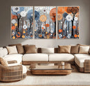 Abstract Winter Landscape Canvas Wall Art Print - Large
