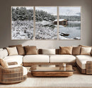 Winter Wall Art - Cabin by the Lake Canvas Wall Art - Serene by MyGreatCanvas | Canvas Wall Art Prints | Photo Prints & Wall Decor
