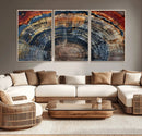 Abstract Tree Ring Wall Art, Colorful Framed Tree Ring Wall