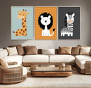 Boho Jungle Animal Nursery Wall Art Prints – Safari Decor