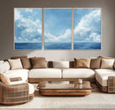 Abstract Ocean Print Artwork- Serene Blue Ocean Canvas Wall