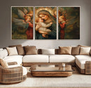 Mary Jesus Canvas Wall Art Print - Madonna and Child with