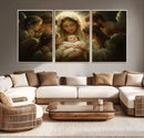 Mary Jesus Canvas Wall Art Print - Madonna and Child with