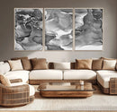 Black White Abstract Canvas Wall Art - Fluid Ink Artwork - by MyGreatCanvas | Canvas Wall Art Prints | Photo Prints & Wall Decor