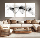 Abstract World Map Wall Art – Framed Geometric Line Canvas by MyGreatCanvas | Canvas Wall Art Prints | Photo Prints & Wall Decor