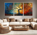 Yggdrasil Tree of Life Mosaic Stained Glass Wall Art Canvas,