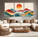 Southwest Mountain Wall Art Canvas Print – Boho Triptych