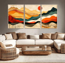 Mid Century Wall Art Print  - Abstract Woodland Print -