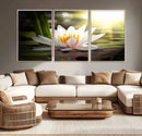 Lotus Flower Wall Art Canvas Print, Water Lily Large Wall