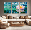 Lotus Flower Wall Art Canvas Print, Water Lily Large Wall