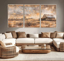 Rustic Farmhouse Wall Art Canvas Print | Barn and Field