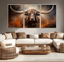Highland Bull Canvas Abstract Canvas Wall Art Print –