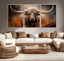 Highland Bull Canvas Abstract Canvas Wall Art Print –