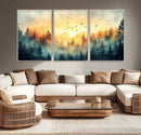 Abstract Forest Wall Art Print- Serene Nature Canvas Print