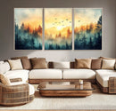 Sunrise Forest Wall Art – Framed Misty Pines Canvas Artwork by MyGreatCanvas | Canvas Wall Art Prints | Photo Prints & Wall Decor