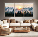 Misty Forest Wall Art – Framed Sunrise Pines Canvas Artwork, by MyGreatCanvas | Canvas Wall Art Prints | Photo Prints & Wall Decor