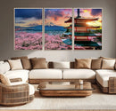 Mount Fuji Cherry Blossom Wall Art Canvas Print – Framed