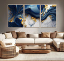 Blue Marble Wall Art Canvas Print – Framed Gold Veins by MyGreatCanvas | Canvas Wall Art Prints | Photo Prints & Wall Decor