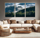 Misty Forest Wall Art Canvas Print – Pine Hills Foggy
