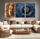 Framed Abstract Tree Ring Wall Art Print Natural Rustic Wood by MyGreatCanvas | Canvas Wall Art Prints | Photo Prints & Wall Decor