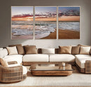 Ocean Sunset Wall Art Canvas Print – Framed Sandy Shore