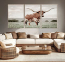 Texas Longhorn Wall Art Canvas Print – Framed Spotted Cattle by MyGreatCanvas | Canvas Wall Art Prints | Photo Prints & Wall Decor