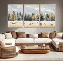 Elk Herd Wall Art – Framed Snowy Forest Canvas Artwork, by MyGreatCanvas | Canvas Wall Art Prints | Photo Prints & Wall Decor