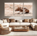 Texas Longhorn Wall Art – Framed Resting Bull Canvas by MyGreatCanvas | Canvas Wall Art Prints | Photo Prints & Wall Decor