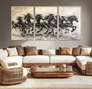 Galloping Horses Wall Art Canvas Print – Framed Wild