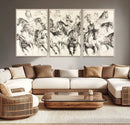 Running Horses Wall Art Canvas Print – Framed Galloping Herd