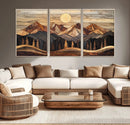 Wood Mountain Wall Art Canvas Print – Framed Boho Abstract by MyGreatCanvas | Canvas Wall Art Prints | Photo Prints & Wall Decor
