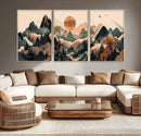 Wood Mountain Landscape Wall Art Canvas Print – Framed